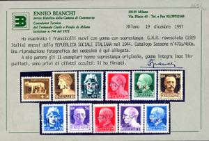 1944 - Soprastampati G.N.R. di ... 