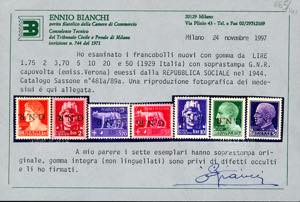 1944 - Soprastampati G.N.R. di ... 