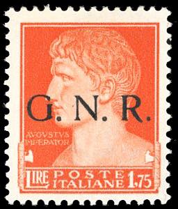 1943 - 1,75 lire, soprastampa G.N.R. di ... 