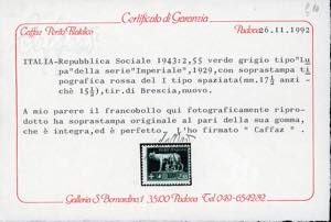 1943 - 5 cent., 2,55 lire, 5 lire, ... 