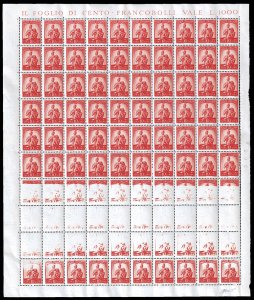 1947 - 10 lire arancio Democratica, foglio ... 