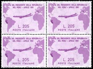 1961 - 205 lire Gronchi rosa (921), blocco ... 
