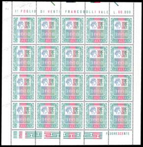 1979 - 3.000 lire Alti valori, minifoglio ... 