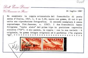 1947 - 6 lire su 3,20 lire ... 