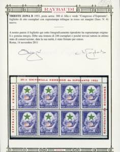 FOGLIETTI 1953 - 300 d. Esperanto, ... 