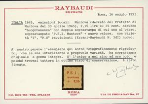 MANTOVA 1945 - 2,15 lire su 35 ... 