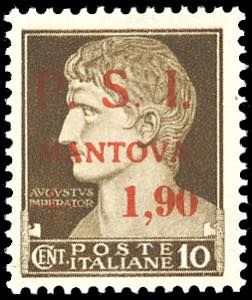 MANTOVA 1945 - 1,90 lire su 10 cent., non ... 