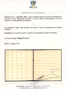 SAVONA 1945 - Foglio completo ... 