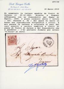 1861 - 2 grana carminio, I tavola ... 