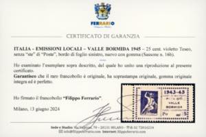 VALLE BORMIDA 1945 - 25 cent. ... 