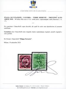 TRENTINO ALTO ADIGE 1918 - 90 h. e ... 