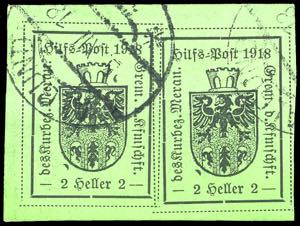 MERANO 1918 - 2 h. verde giallo, IV tipo ... 