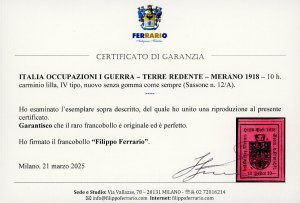 MERANO 1918 - 10 h. carminio ... 