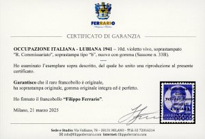LUBIANA 1941 - 10 d. soprastampato ... 