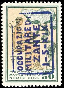 ZANTE 1941 - 50 l. Beneficenza, senza la ... 