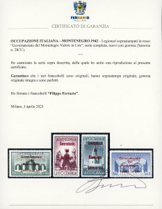 MONTENEGRO 1942 - Legionari, ... 