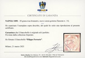 1858 - 50 grana rosa brunastro ... 