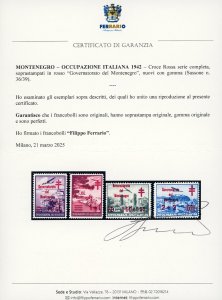MONTENEGRO 1942 - Croce Rossa, ... 