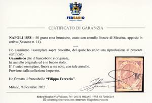 1858 - 50 grana rosa brunastro ... 