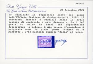 COSTANTINOPOLI SEGNATASSE 1922 - ... 