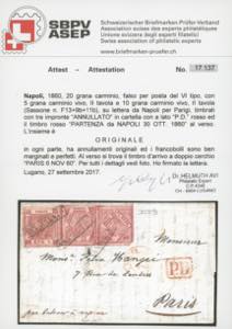 1860 - 20 grana carminio, falso ... 