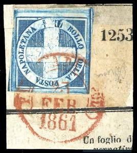 1860 - 1/2 tornese azzurro cupo Crocetta ... 