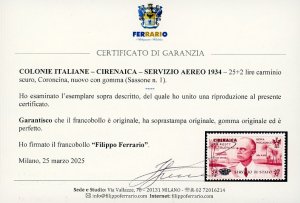 SERVIZIO AEREO 1934 - 25 + 2 lire ... 