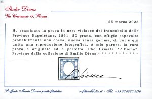 1861 - 50 grana, prova in nero ... 