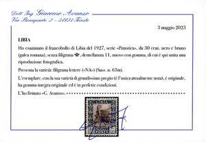 1927 - 30 cent. Pittorica, dent. ... 