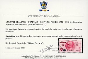 SERVIZIO AEREO 1934 - 25 + 2 lire ... 