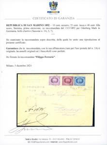 1892 - 10 cent. azzurro, 25 cent. ... 