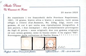 1861 - 10 grana, tre esemplari in ... 