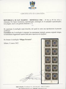 1946 - 10 lire su 50 lire Pro ... 