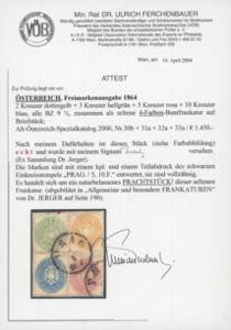 AUSTRIA 1864 - 2 kr., 3 kr., 5 kr. ... 