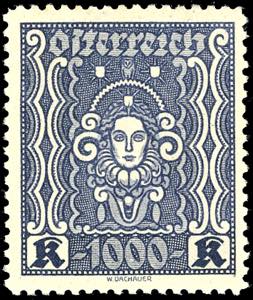 AUSTRIA 1922/24 - 1.000 kr. violetto su ... 