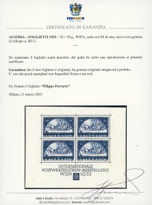 AUSTRIA FOGLIETTI 1933 - W.I.P.A. ... 