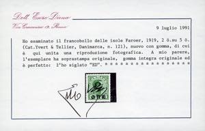 FAROER 1919 - 2 o. su 5 o. verde, ... 