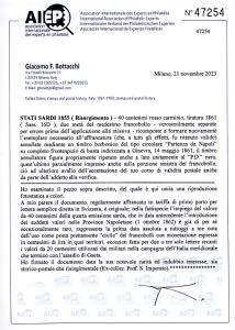 1861 - 40 cent. rosso carminio IV ... 