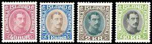 ISLANDA 1931/34 - Cristiano X, quattro alti ... 