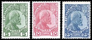 LIECHTENSTEIN 1912 - Giovanni II, carta ... 