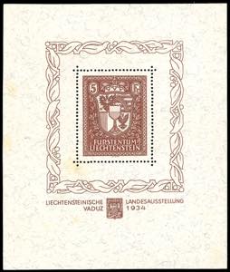 LIECHTENSTEIN FOGLIETTI 1934 - 5 fr. Vaduz ... 
