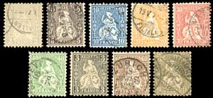 SVIZZERA 1862 - Helvetia seduta, serie ... 