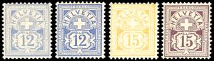 SVIZZERA 1882/99 - 12 c. oltremare, 12 c. ... 