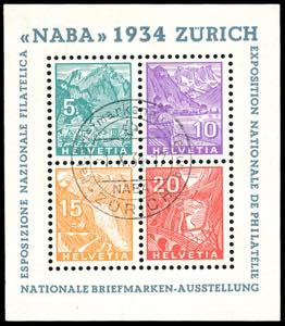 SVIZZERA FOGLIETTI 1934 - Naba (Unif.BF1), ... 