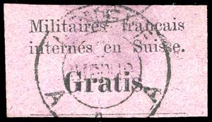 SVIZZERA FRANCHIGIA 1871 - Lilla rosa, per ... 