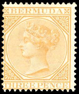BERMUDA-BRITISH COLONIES 1873 - 3 d. yellow ... 