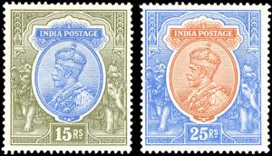 INDIA 1911/26 - 15 r. e 25 r. Giorgio V ... 