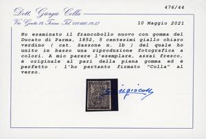 1852 - 5 cent. giallo chiaro ... 