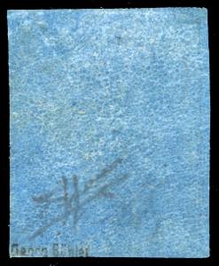 1852 - 40 cent. azzurro (5), gomma ... 