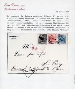 1858 - 10 cent. nero, 15 cent. ... 